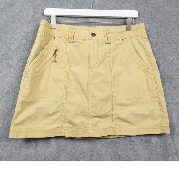 Title nine Dresses & Skirts - TITLE NINE Big B Ripstop Skort Skirt Cotton Nylon Spandex Zip Pockets Yellow 8